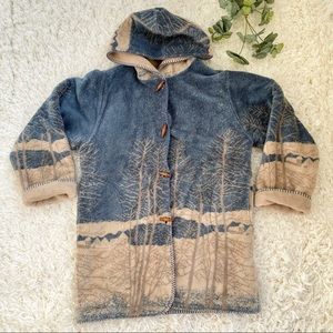 Vintage Fleece Printed Teddy coat